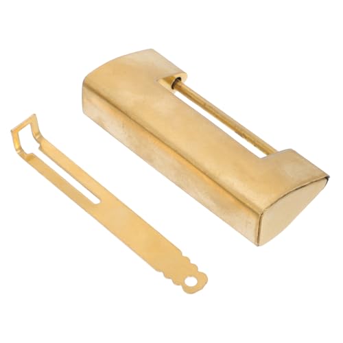 POPETPOP ?古銅製ミニジュエリーボックスロック レトロ刻印鍵付き装飾ラッチ 木箱用水平ボルト南京錠 間隔