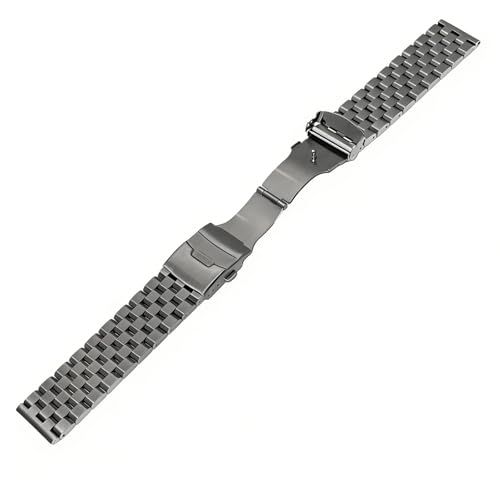 Image of Brushed Metal Watch Bands for Men Women Solid Stainless Steel Watch Band 18 /20 /22 /24 /26mm Watch Bracelet Strap Deployment Double Lock Deployment Buckle Black Silver Blue Gold