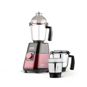 SHARP Juicer Mixer Grinder 1000W Powerful Copper Motor I 3 speed + Pulse I 3-Jar I Auto cut-off I Leakproof and Airtight Lid I Stainless Steel Blade I 2024 Model I JAPAN Quality I EM-G101N-M I Maroon