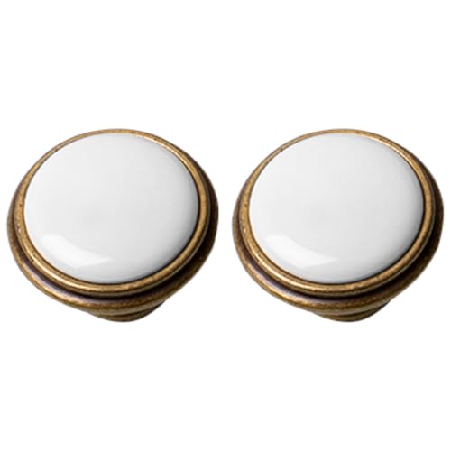 cyclingcolors 2x bouton de tiroir finition laiton porcelaine céramique 35 mm meuble vintage antique style porte poignée commode armoire maison avec vis