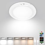 PopuLike Rechargeable Motion Sensor Light with Remote - 8000mAh Battery, Magnetic Wireless Ceiling Wall Lights, Battery Powered Pir Lights for Shed Loft Bathroom Garage