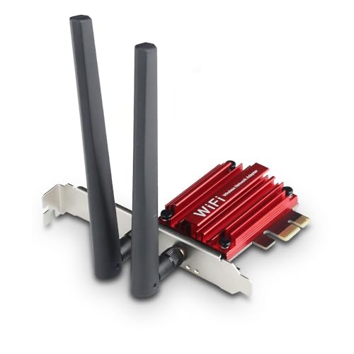WiFi 6 PCIe Card with Bluetooth 5.2 for Desktop, AX1800 Dual Band 2.4G/5G Wireless Adapter, 6dBi High Gain Antenna, Low Latency for Gaming & Streaming, Windows 10/11