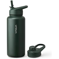 Vinsun Botella Agua Acero Inoxidable 1 Litro, A Prueba de Fugas,
