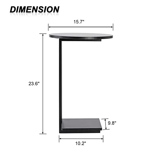Hdani C Table End Table, Couch Table That Slide Under, Sofa Side Table In Living Room, Black #TOP2