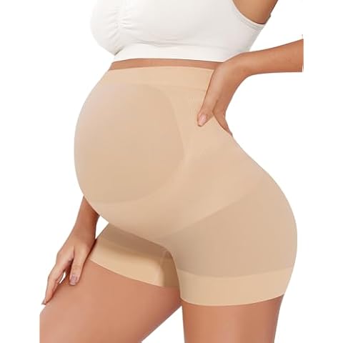 Peauty Maternity Shapewear for Dresses Pregnancy Underwear Shorts Under Baby Shower Photoshoot Clothes Summer (Nude S) Cover