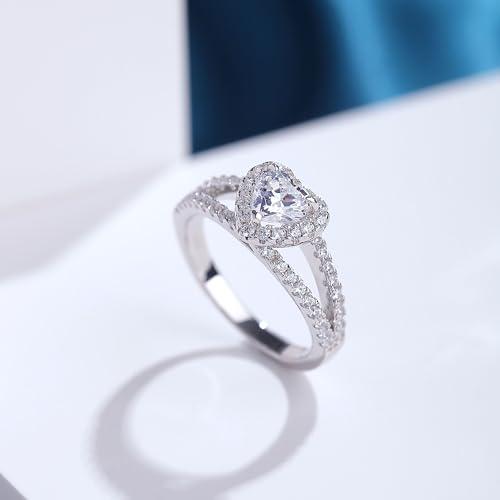 Halo Heart Ring for Women 18k Gold Plated Cubic Zirconia Wedding Engagement Rings3