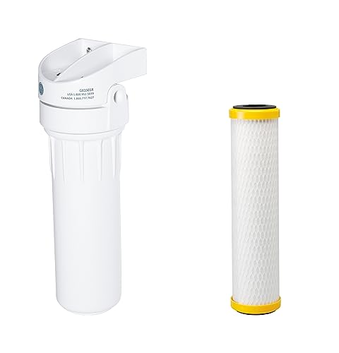 GE Single Stage Water Filtration System &amp; Filter | Reduces 95+ Impurities Including Lead, Chlorine, Arsenic | Install Kit &amp; Accessories Included | GX1S01R, FXULC