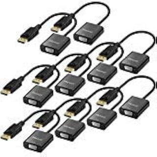 Moread DisplayPort (DP) to VGA Adapter, 10 Pack, Gold-Plated Display Port to VGA Adapter (Male to Female) Compatible with Computer, Desktop, Laptop, PC, Monitor, Projector, HDTV - Black