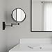 JERDON Wall-Mounted Magnifying Mirror - Bathroom Makeup Mirror with 5X Magnification - 8-Inch Diameter - Black - Model JP7506BK
