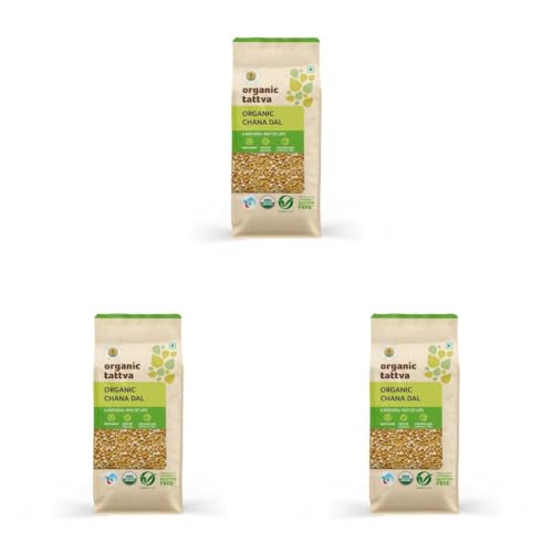 Image of Organic Tattva, Organic Chana (Bengalgram) Dal 1 Kg | Unpolished and Gluten Free Dal (Pack of 3)