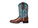ARIAT Women's Round Up Wide Square Toe StretchFit Western Boot - Buff Blonde/Nautical, 8 Medium