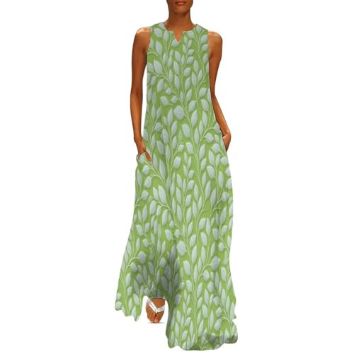 Robe longue femme moderne chic au motif végétal minimaliste pour une allure sophistiquée