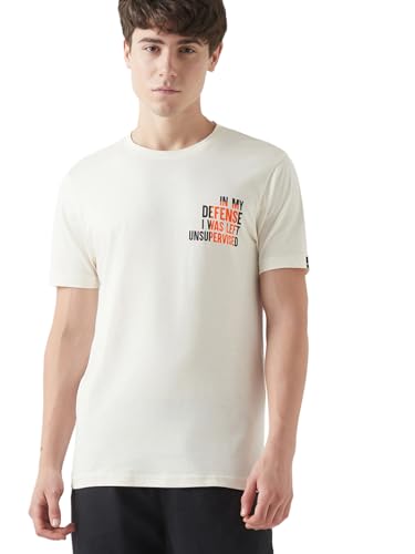 Image of Bewakoof Men's Cotton Jersey Typography Regular Fit Half Sleeve Round Neck T-Shirt | Tshirt for Man | Tshirt for Men Cotton | Tshirts for Men Stylish | Casual Wear | Street Wear