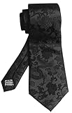Vizakiss Men Classic Solid Black Tie Dragon Paisley Floral Jacquard Woven Party Handmade Necktie