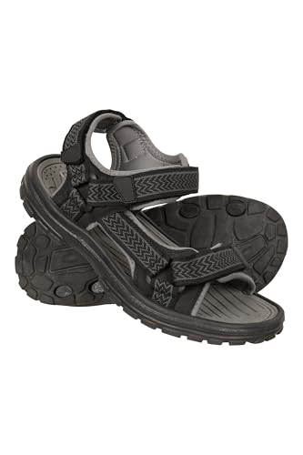 Mountain Warehouse Crete Mens Sandals - Durable Summer Shoes Sturdy Grip Cushioned Footbed Neoprene Lined Hook & Loop Straps Beach Shoes - for Spring Travel Walking Grey 10 UK