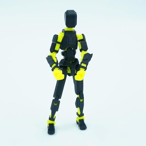 Image of Dummy 13 Action Figure Robot | Fully Articulated 3D Printed Robot Toy | 5.4-inch Collectible Figurine | Matte Finish| Unassembeled (Black-Yellow)