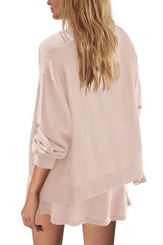 Image of Panadila Womens Sweater Skirt Set 2 Piece Outfits Sweater Skort Set Lounge Cardigan and Knit Skirt Matching Outfits