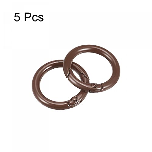 Uxcell Round Spring O Rings, 27Mm/ 1.06" Trigger Buckle Snap For Bags, Purses, Keyrings, Coffee, 5Pcs #TOP2
