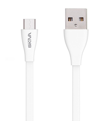Skiva USBLink Premium (3.2 feet / 1 meter) Micro USB Flat Cable High Speed USB 2.0 A Male to Micro B Sync and Charge Cable for Android, Samsung, HTC, Motorola, Nokia, LG, Sony & More[Model No.: CB109]