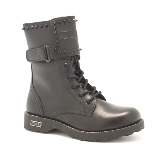 Amphibie noir en cuir véritable avec zip, l'excellence des finitions pour femme