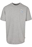 Urban Classics Camiseta para Hombre con Estampado de Ondas Big Wave tee Top para Hombre con Motivo en la Espalda y el Pecho en 2 Colores, Tallas S-5XL, Gris, S