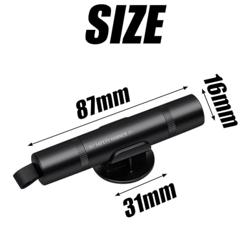 Image of Hodaqe Car Safety Hammer with Window Breaker and Seat Belt Cutter | Compact aluminium alloy emergency escape tool combines a glass breaker point and a concealed stainless steel belt cutter.