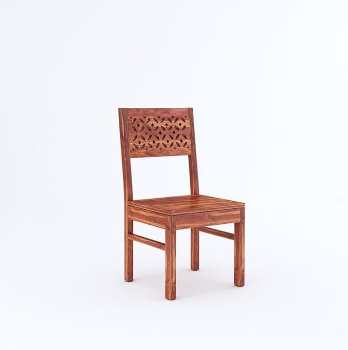 Image of Solid Sheesham Wood Dining Table Set with Chairs | Brown Modern Decorative Dining Set for Home /Office /Dining Room /Hotels | Comfortable Seating, Brown 4 Seater