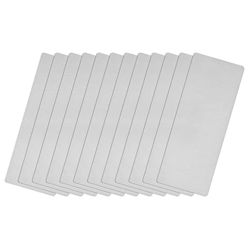 Cartes vierges en métal brossé uxcell x12 plaques inox 201 gravure laser 7,9x3cm