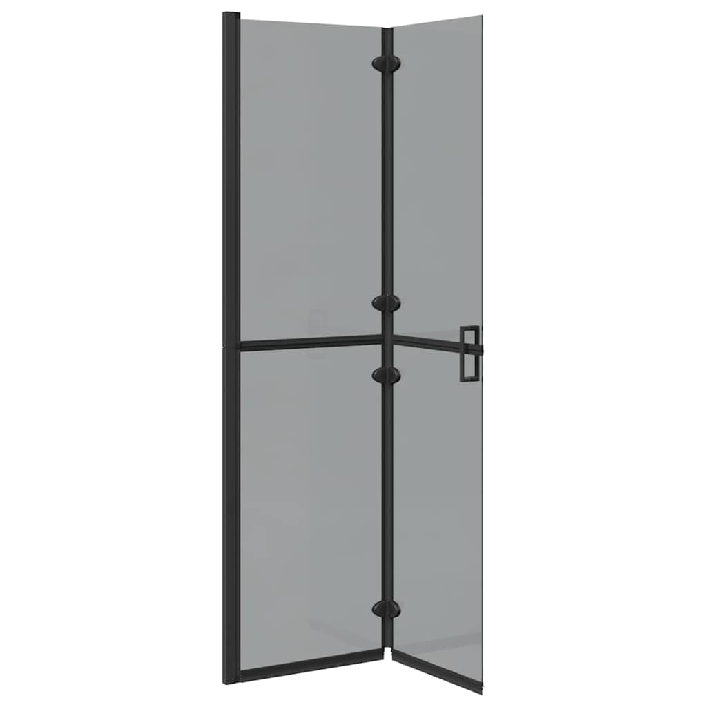 Parete doccia pieghevole walk-in, nero, 100 x 6,5 x 190 cm, con telaio in alluminio e vetro di sicurezza, design salvaspazio per bagni moderni, facile da pulire