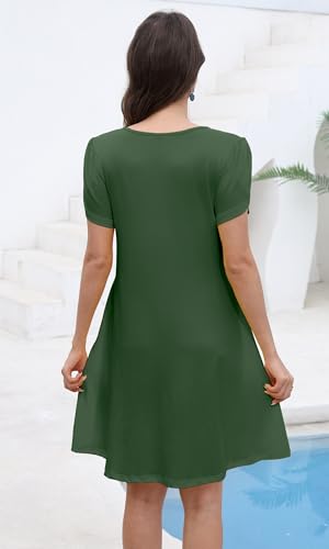 Image of COSSEN Women's Summer Casual Tshirt Dress Crew Neck