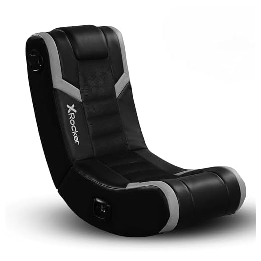 X Rocker Eclipse Video Gaming Floor Chair with Built-In Headrest Speakers, Wireless Bluetooth, Foldable, Vegan Leather, 300 lbs Max, Amazon Exclusive, Black and Silver