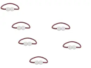 ELSKER 6 Pcs Window Curtain Tiebacks Clips Strong Magnetic Pearl Tie Band Home Office Decorative Drapes Weave Holdbacks Holders, Purple & Gold