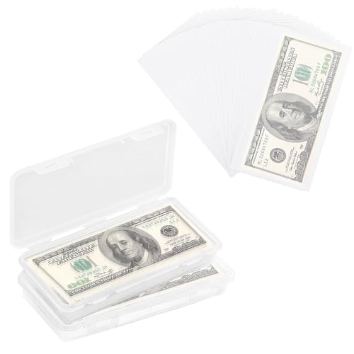 100 piezas porta billetes con 2 cajas plásticas para billetes miniatura 1
