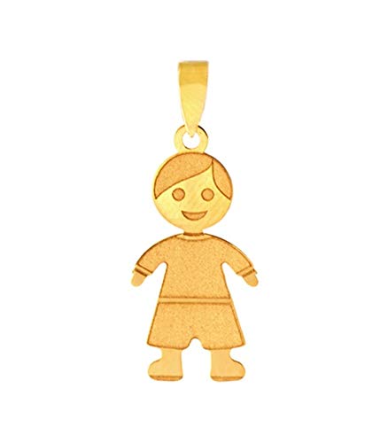 PRIORITY Colgante Niño de Oro 18K Mate Colgante de Oro, Colgante de niño, Colgante de niño Oro, Colgante de Bautizo, Colgante para mamás, Colgante Mujer, Colgante de Mujer Oro