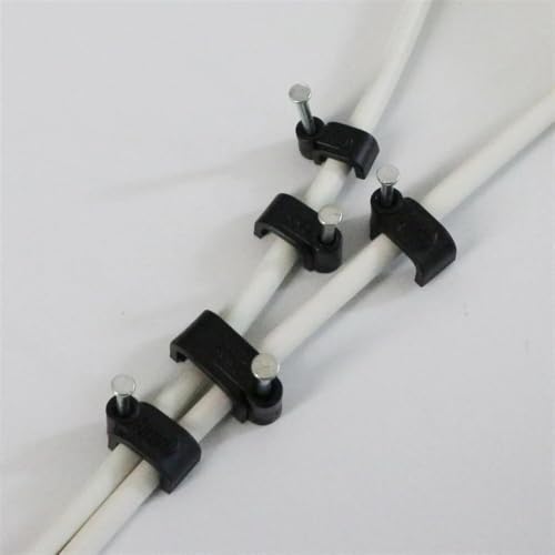 Clips de cable negros ACXDARSH con abrazaderas cuadradas para montaje en pared 4