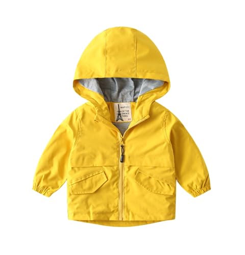 Irsutey Toddler Boy Windbreaker Casual Lightweight Outerwear Shirt Kids Zip Hooded Pure Color Pocket Jacket Dust Coat