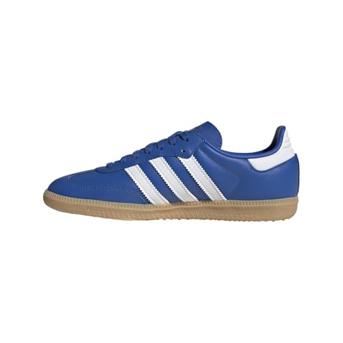 adidas Blue/FTWWHT/GUM3 Unisex Samba OG J BlueFtwr White/Gum 3 4.5 US, Wide Little_Kid