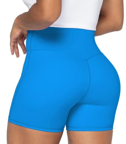 Image of Sunzel Crossover Biker Shorts for Women, No Front Seam V High Waist Yoga Workout Gym Shorts with Tummy Control | 4 Or 6-Inch Inseam, High Waisted, Tummy Control, Crossover Waist, Buttery Soft, No Front Seam, Squat Proof, Compression