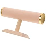Ipetboom Expositor de Joyas de Madera Maciza Color Beige Claro, Soporte Organizador para Pulseras y Relojes, Estante Decorativo de Mesa para Guardar Accesorios, Adecuado para Tocador