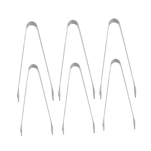 SOLUSTRE 6 Pcs Stainless Steel Food Tongs Multi Function Serving Clamp for Bbq Parties Events Includes for Clipping Ice Sugar Bread and Fruits