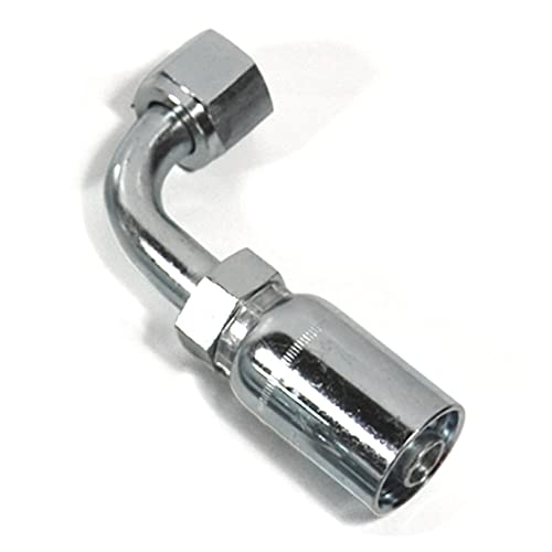 Image of 1-1 /4 inch Hose x 1-1 /4 inch JIC 37 Female 90 Hydraulic Hose End Elbow Crimp Fitting | FJX90-20-20
