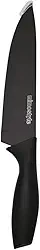 Mimo Style, Faca Chef Profissional em Aço Inox com Cabo Antiaderente e Lâmina de 20cm - Preto