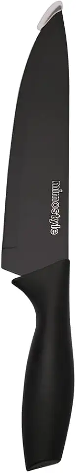 Mimo Style, Faca Chef Profissional em Aço Inox com Cabo Antiaderente e Lâmina de 20cm - Preto