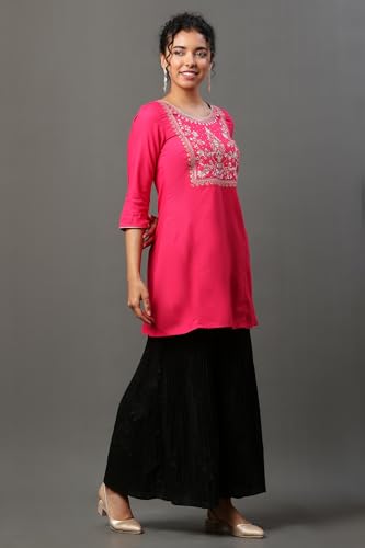 Image of Aurelia Embroidered Short Kurti for Women