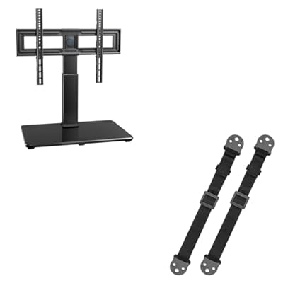 PERLESMITH Swivel Universal TV Stand&TV Anti-tip Straps PSTVS02&PSAS1