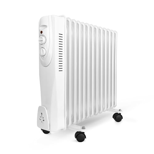 UNIVERSALBLUE | Radiador de aceite | 2500W | Color blanco | 13 Elementos calefactores | 3 Potencias | Silencioso | Sistema de seguridad | Termostato ajustable | Envío 24h 48h (laborables)