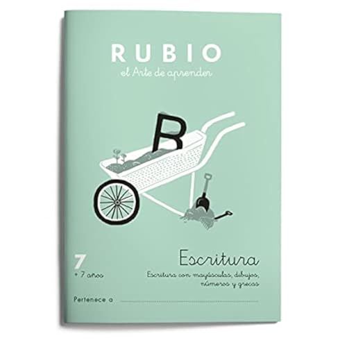 7 Escritura RUBIO | Escritura y caligrafía de minúsculas y mayúsculas con repetición de letras y frases | +7 años