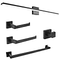 Ralbay 40in Modern LED Black Vanity Light, 5-Piece All-in-One Bathroom Set, 38W Frosted Aluminum for Bathroom Vanity Lighting Fixtures Cool White 6000K