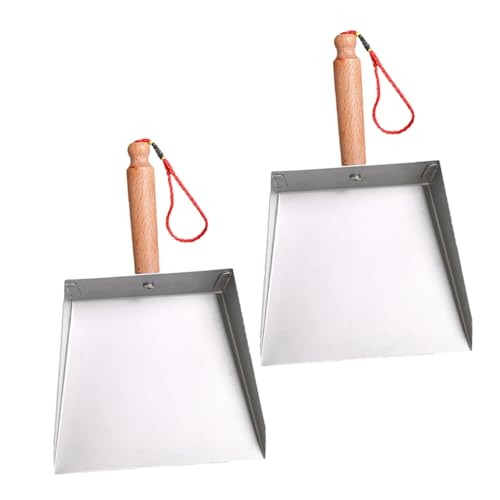 Beavorty 2 Sätze Schaufel Kehrblech Metall Silver Hölzern 2 Stück * 2 – Bild 4