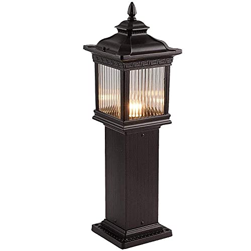 Lumières de Pilier Antique Carré E27 avec Lanterne Colonne Extérieure et Lampe de Porte